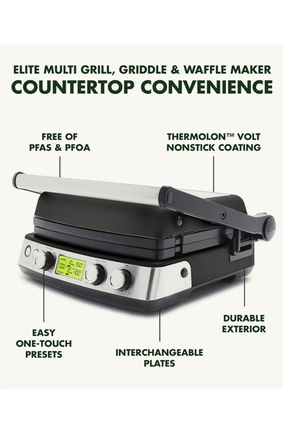 Greenpan Elite Ceramic Nonstick Multi Grill/griddle/waffle Maker In Black