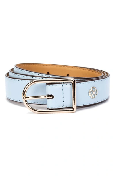 Shop Kate Spade Leather Belt In Pale Hydrangea