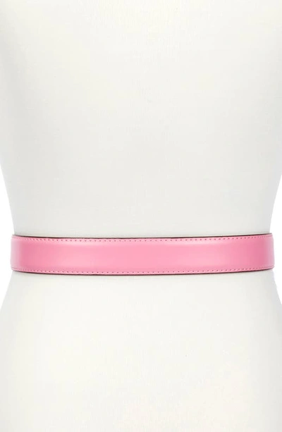 Shop Kate Spade Leather Belt In Strawberry Shake