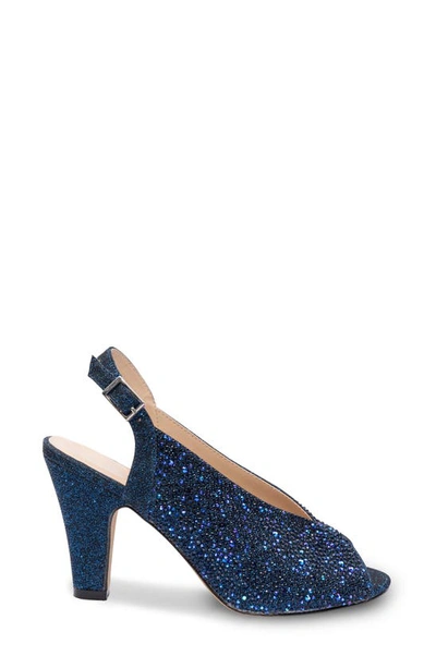 Shop Paradox London Pink Glory Slingback Peep Toe Pump In Navy