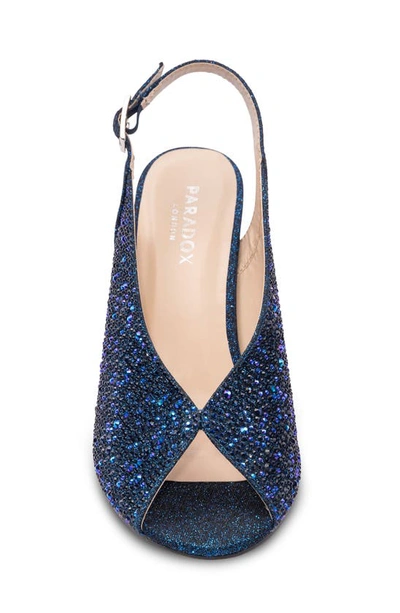 Shop Paradox London Pink Glory Slingback Peep Toe Pump In Navy