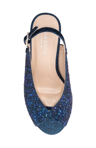 Shop Paradox London Pink Glory Slingback Peep Toe Pump In Navy