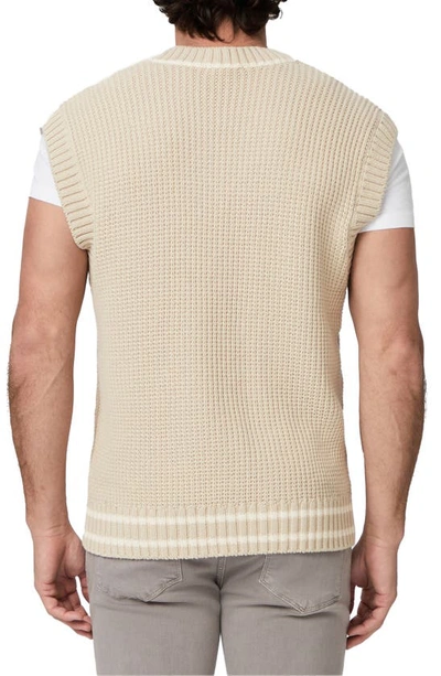 Shop Paige Arno Shaker Stitch Sweater Vest In Warm Cement / Prism Glow