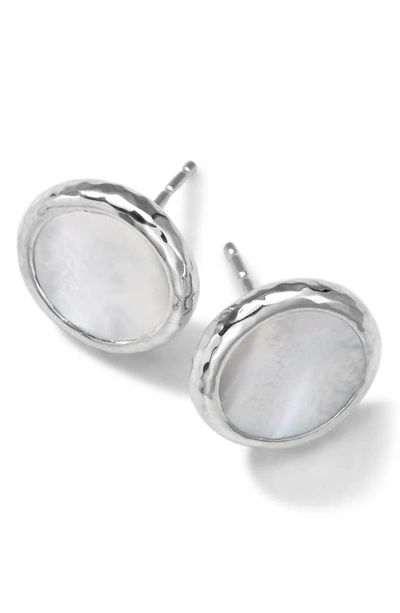 Shop Ippolita Polished Rock Candy Small Stud Earrings In Silver/ Mother-of-pearl