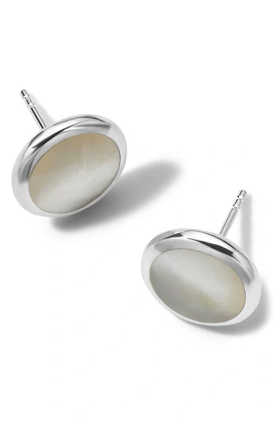 Shop Ippolita Polished Rock Candy Small Stud Earrings In Silver/ Mother-of-pearl
