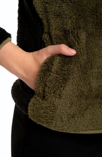 Threads 4 Thought Kids' Pershing Colorblock Faux Fur Quarter Zip Pullover In Pyrite