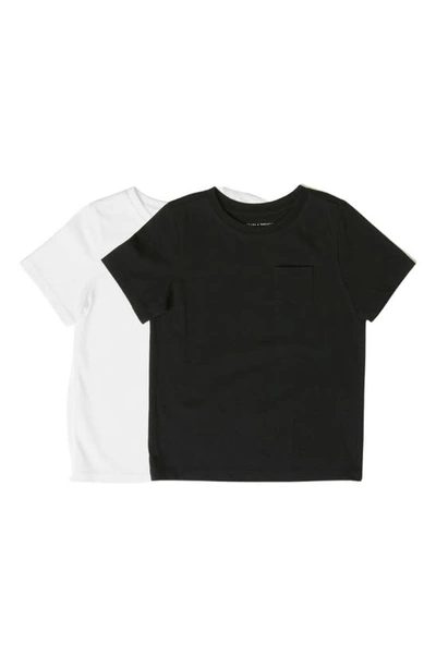 Shop Threads 4 Thought Kids' Invincible 2-pack Assorted Organic Cotton T-shirts In Black / White