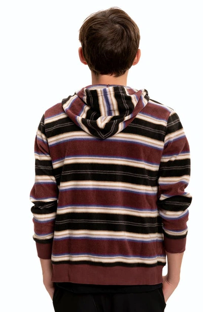 Threads 4 Thought Kids' Stripe Zip-up Hooded Fleece Jacket In Navy Multi