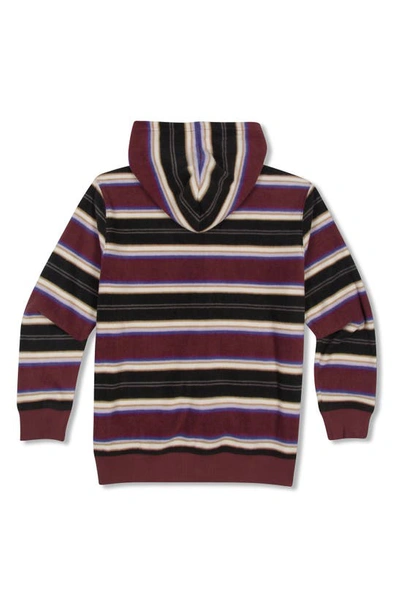 Threads 4 Thought Kids' Stripe Zip-up Hooded Fleece Jacket In Navy Multi