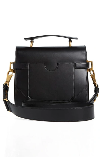 Balmain B-buzz 23 Monogram Leather Top Handle Bag In 0pa Black