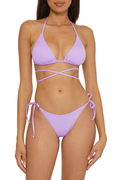 Shop Becca Color Code Side Tie Bikini Bottoms In Iris