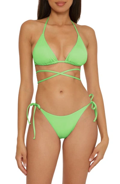Shop Becca Color Code Side Tie Bikini Bottoms In Green