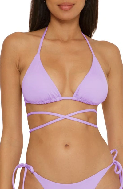 Shop Becca Color Code Wraparound Triangle Bikini Top In Iris