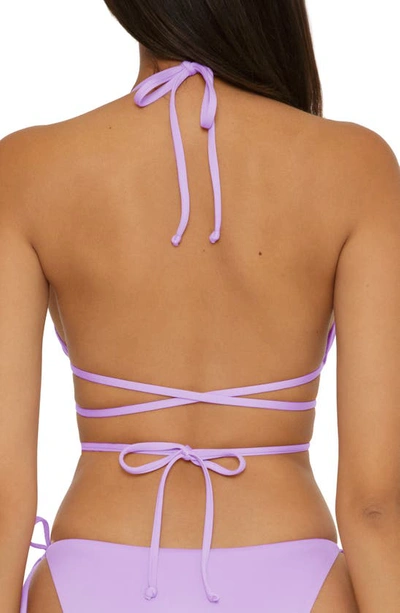 Becca Color Code Wraparound Triangle Bikini Top In Iris