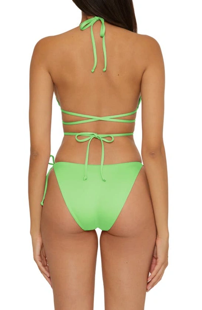 Becca Color Code Wraparound Triangle Bikini Top In Green