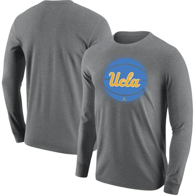Men's Jordan Brand Blue UCLA Bruins Basketball Court Two-Hit Long Sleeve T- Shirt