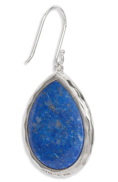 Ippolita Sterling Silver Rock Candy Mother-of-pearl & Lapis Doublet Teardrop Earrings In Silver