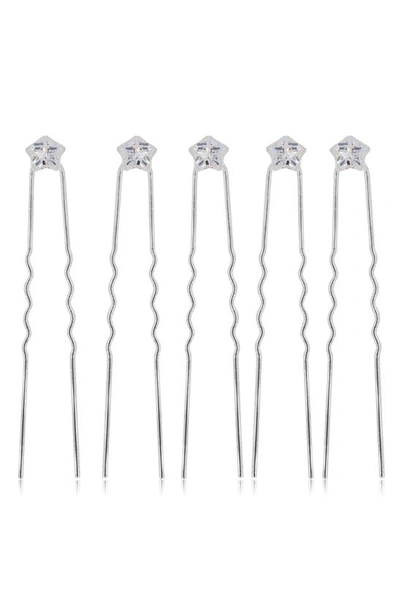 Shop Brides And Hairpins Danai Set Of 5 Crystal Hair Pins In Silver
