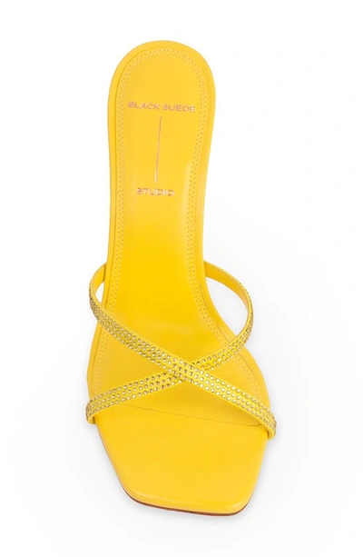 Black Suede Studio Arielle Sandals In Lemon Yellow Nappa