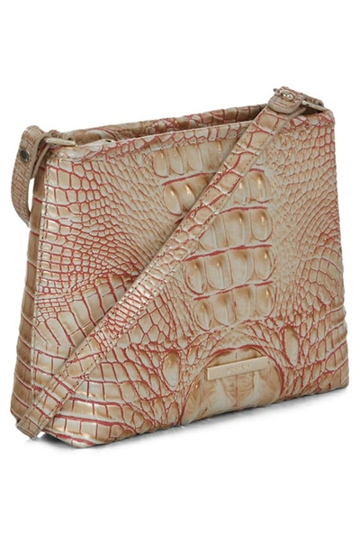Shop Brahmin Lorelei Croc Embossed Leather Shoulder Bag In Sunkiss