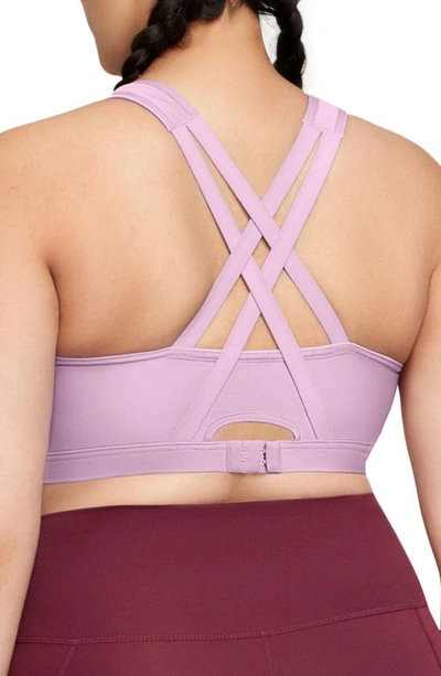 Glamorise Plus Size Full Figure Zip Up Front Closure Sports Wirefree Bra In Lavender