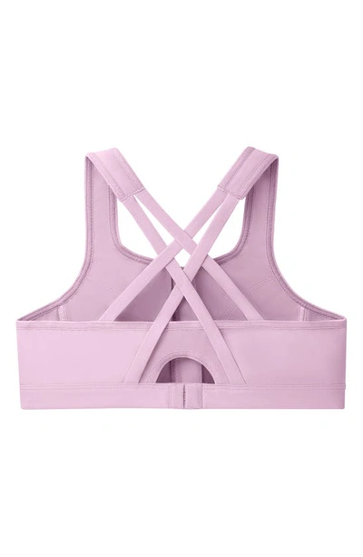 Glamorise Plus Size Full Figure Zip Up Front Closure Sports Wirefree Bra In Lavender