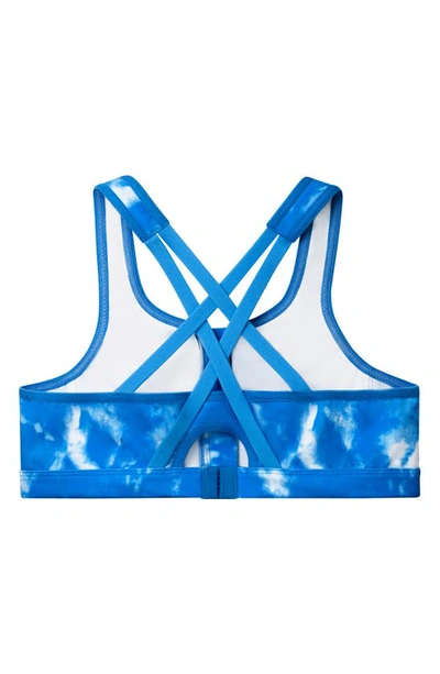 Shop Glamorise Full Figure Zip-up Sports Bra In Blue Tie-dye