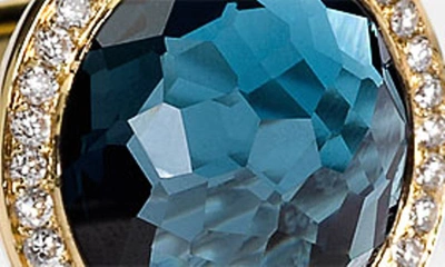 Ippolita 18k Gold Rock Candy Mini Lollipop Ring In London Blue Topaz & Diamond In Yellow Gold/blue Topaz