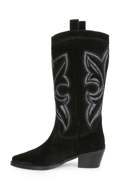 Shop Saint G Martina Pointed Toe Western Boot In Black
