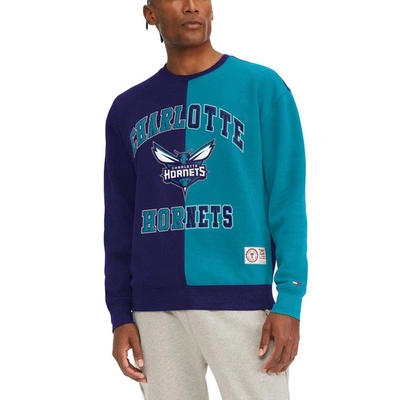 Shop Tommy Jeans Purple/teal Charlotte Hornets Keith Split Pullover Sweatshirt