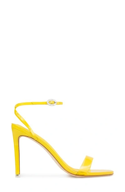 Shop Black Suede Studio Carrie Stiletto Sandal In Lemon Yellow Patent