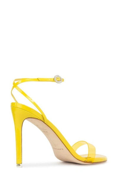 Shop Black Suede Studio Carrie Stiletto Sandal In Lemon Yellow Patent