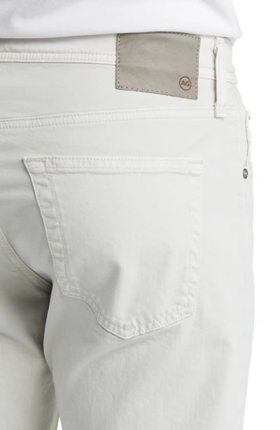 Ag Everett Sueded Stretch Sateen Slim Straight Leg Pants In Sulfur Silver Smoke