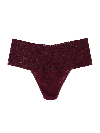 Shop Hanky Panky Plus Size Retro Lace Thong Dried Cherry Red