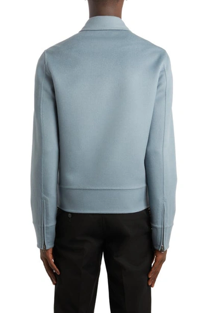 Shop Valentino Double Face Virgin Wool & Cashmere Jacket In Blue Stone