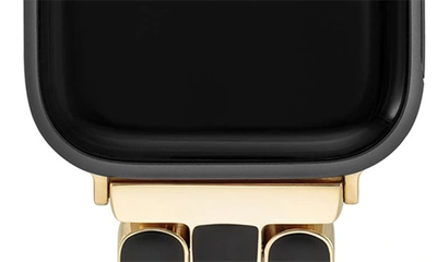 Shop Anne Klein 20mm Apple Watch® Watchband In Goldone/ Black