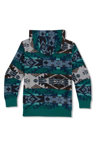 Threads 4 Thought Kids' Print Zip-up Hooded Fleece Jacket In Sea Dragon