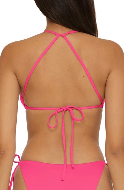 Shop Becca Color Code Wraparound Triangle Bikini Top In Hot Pink