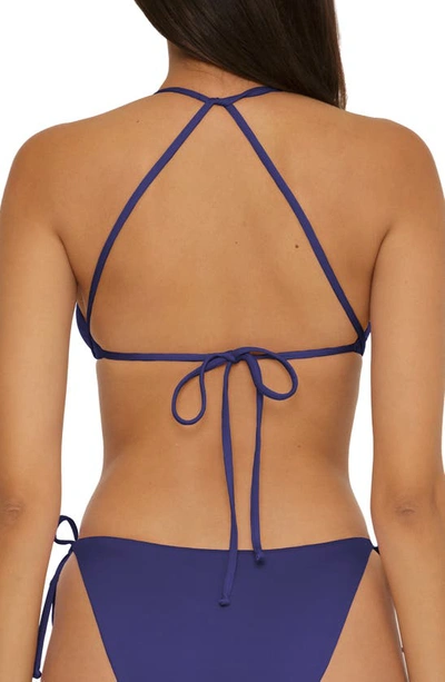 Becca Color Code Wraparound Triangle Bikini Top In Navy
