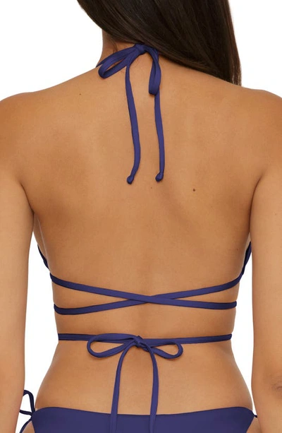 Becca Color Code Wraparound Triangle Bikini Top In Navy
