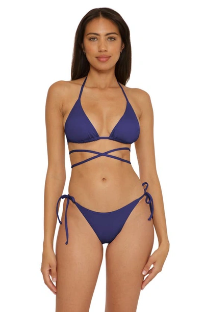 Becca Color Code Wraparound Triangle Bikini Top In Navy