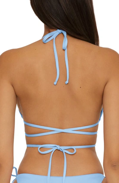 Becca Color Code Wraparound Triangle Bikini Top In Blue