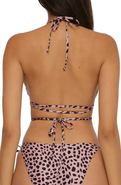 Shop Becca Print Strappy Triangle Bikini Top In Safari