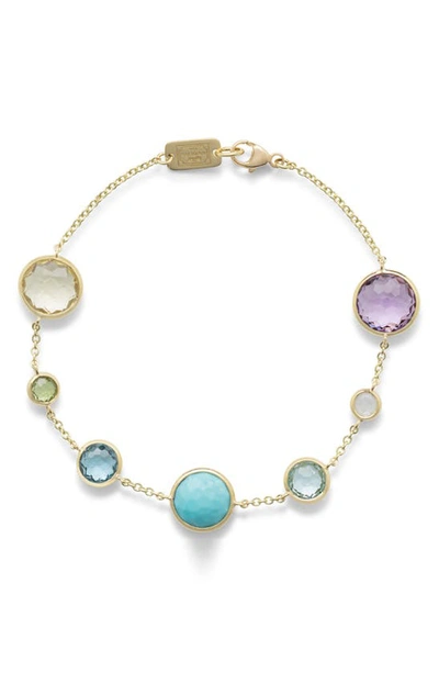 Shop Ippolita Lollipop Multicolored Gemstone Link Bracelet In Green Gold