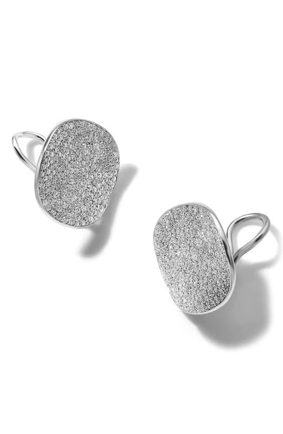 Shop Ippolita Stardust Large Flower Diamond Disc Stud Earrings In Silver