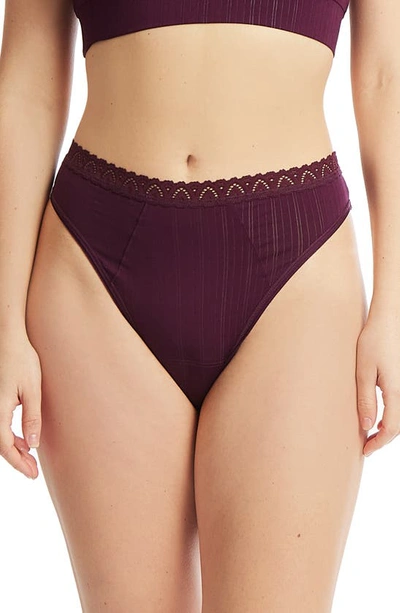 Shop Hanky Panky Mellowluxe™ High Cut Thong In Dried Cherry