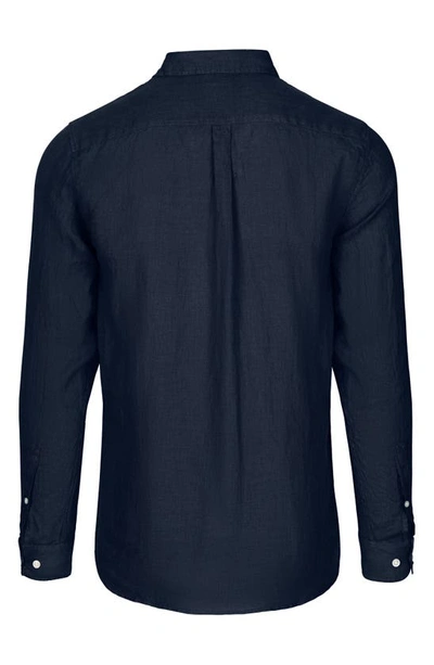 Shop Swims Amalfi Linen Button-up Shirt In Navy