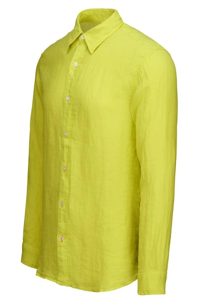 Shop Swims Amalfi Linen Button-up Shirt In Citron