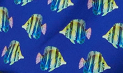 Shop Bugatchi Archer Fish Print Swim Trunks In Royal