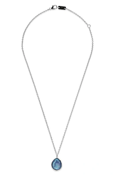 Shop Ippolita Rock Candy® Mini Teardrop Pendant Necklace In Mother Of Pearl/ Lapis